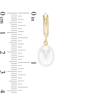 IMPERIAL® 8.0-9.0mm Baroque Freshwater Cultured Pearl Drop Earrings in 14K Gold