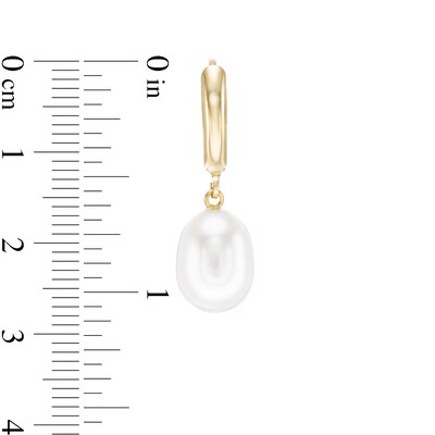 IMPERIAL® 8.0-9.0mm Baroque Freshwater Cultured Pearl Drop Earrings in 14K Gold