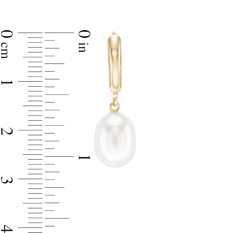 Main Image 3 of IMPERIAL® 8.0-9.0mm Baroque Freshwater Cultured Pearl Drop Earrings in 14K Gold