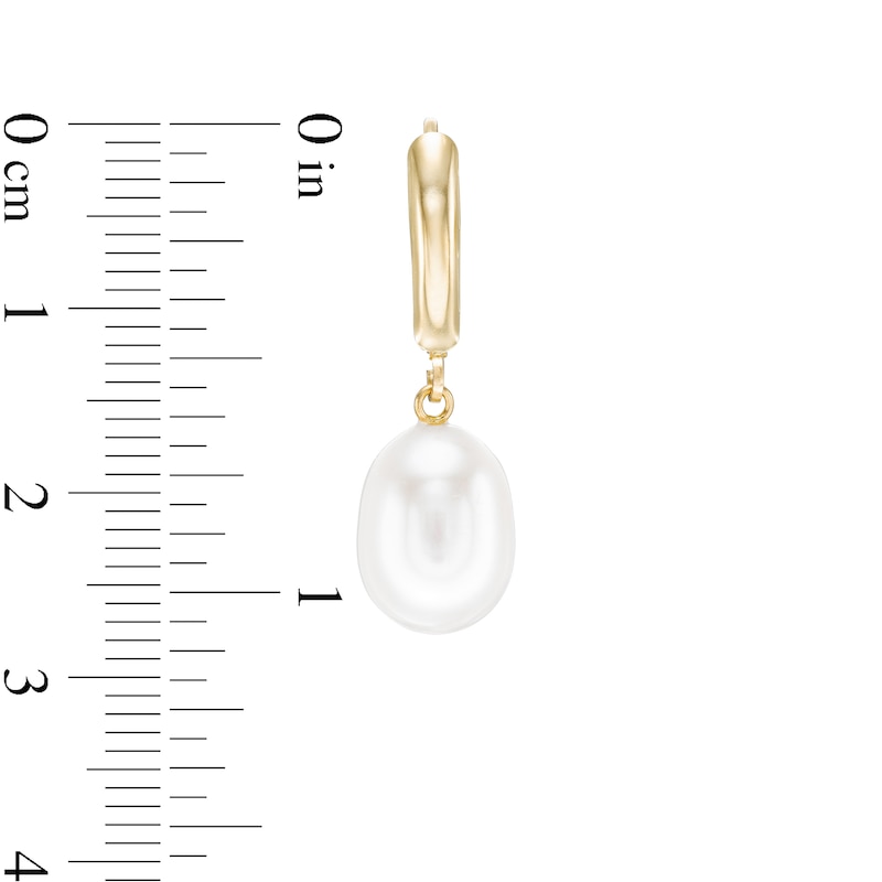 IMPERIAL® 8.0-9.0mm Baroque Cultured Freshwater Pearl Drop Earrings in 14K Gold