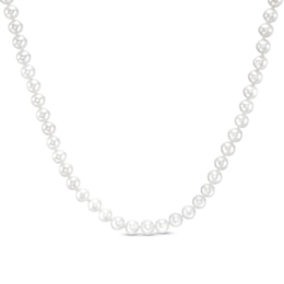 IMPERIAL® 5.0-6.0mm Cultured Freshwater Pearl Strand Necklace with 14K Gold Fish-Hook Clasp - 16&quot;