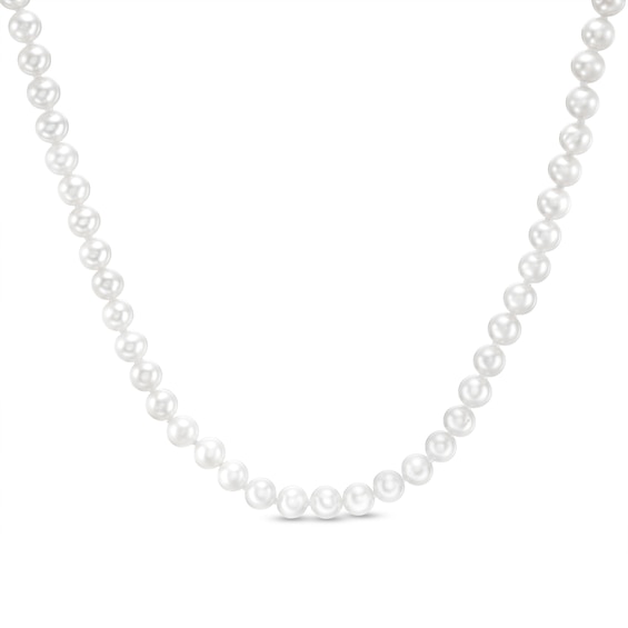 IMPERIAL® 5.0-6.0mm Freshwater Cultured Pearl Strand Necklace with 14K Gold Fish-Hook Clasp-16"