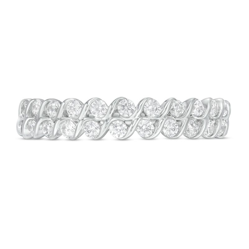 0.50 CT. T.W. Diamond Swirl Double Row Anniversary Band in 10K Gold