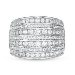 1.00 CT. T.W. Diamond Multi-Row Anniversary Band in 10K White Gold