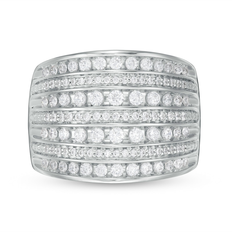 Main Image 1 of 1.00 CT. T.W. Diamond Multi-Row Anniversary Band in 10K White Gold
