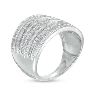 1.00 CT. T.W. Diamond Multi-Row Anniversary Band in 10K White Gold