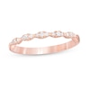 Thumbnail Image 1 of 0.12 CT. T.W. Diamond Vintage-Style Scallop Edge Anniversary Band in 10K Rose Gold