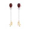 Thumbnail Image 2 of Disney Treasures Winnie the Pooh Garnet and Diamond Accent Balloon Chain Drop Earrings in Sterling Silver and 10K Gold