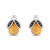 Thumbnail Image 1 of Disney Treasures Winnie the Pooh Citrine and 0.085 CT. T.W. Black Diamond Bee Stud Earrings in Sterling Silver