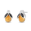 Thumbnail Image 1 of Disney Treasures Winnie the Pooh Citrine and 0.085 CT. T.W. Black Diamond Bee Stud Earrings in Sterling Silver