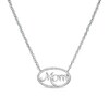 Thumbnail Image 1 of 0.06 CT. T.W. Diamond Sideways Oval "Mom" Necklace in Sterling Silver