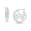 Thumbnail Image 0 of Hallmark Diamonds Family 0.25 CT. T.W. Diamond Tree of Life Profile Hoop Earrings in Sterling Silver