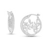 Thumbnail Image 0 of Hallmark Diamonds Family 0.25 CT. T.W. Diamond Tree of Life Profile Hoop Earrings in Sterling Silver