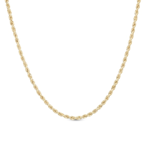 2.65mm Evergreen Rope Chain Necklace in Hollow 10K Gold