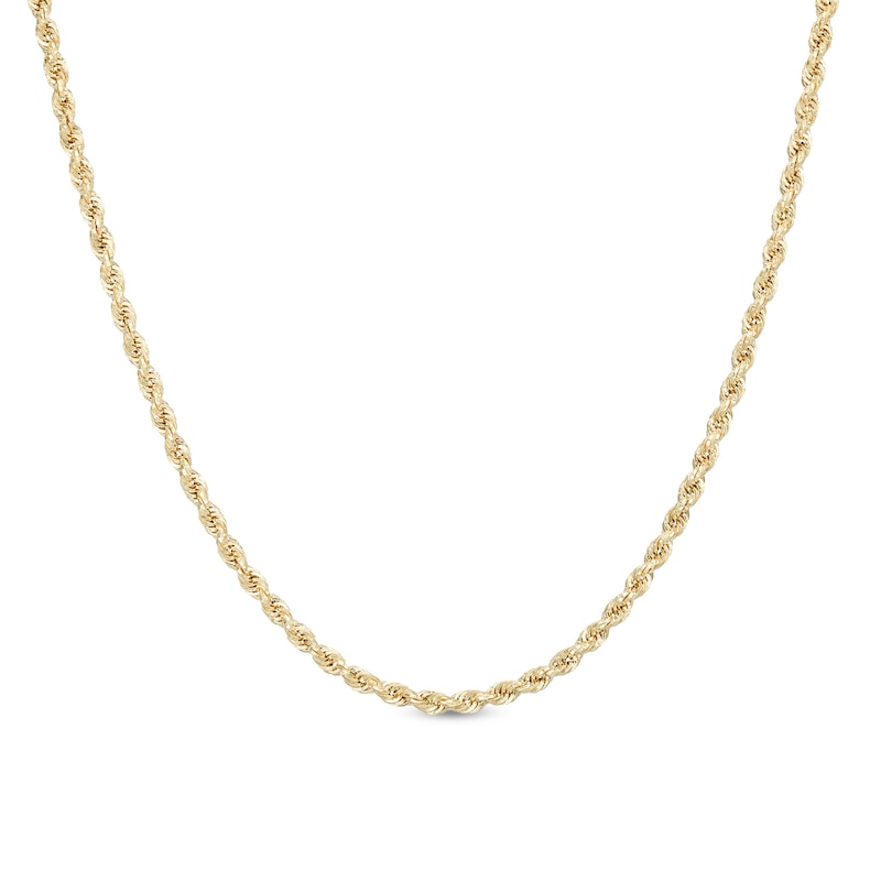 2.65mm Evergreen Rope Chain Necklace in Hollow 10K Gold