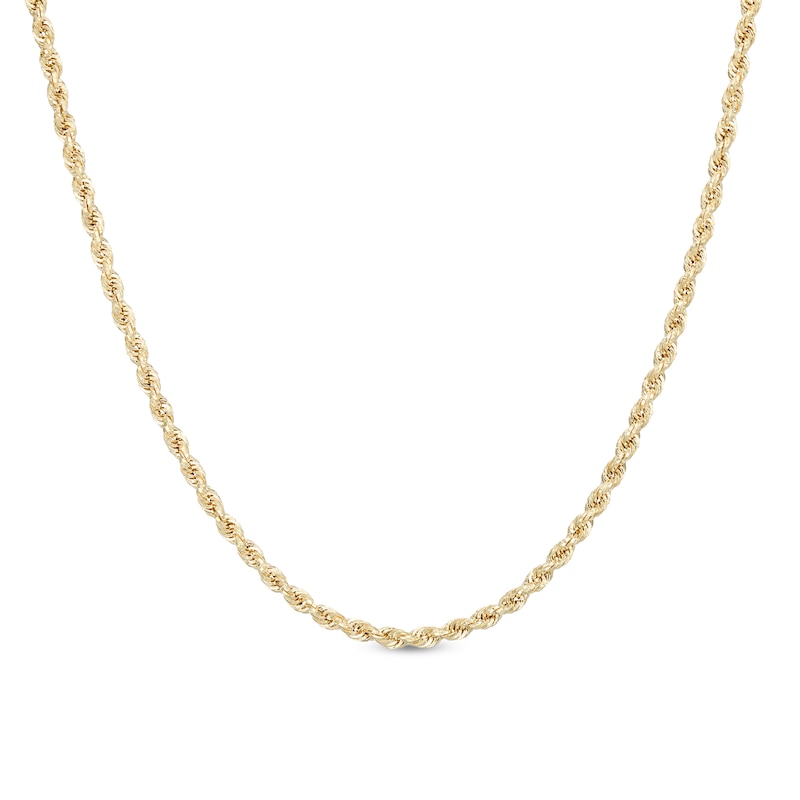 2.65mm Evergreen Rope Chain Necklace in Hollow 10K Gold