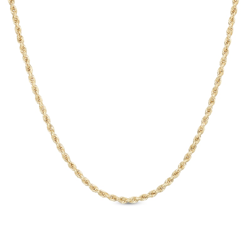 2.65mm Evergreen Rope Chain Necklace in Hollow 10K Gold - 20"