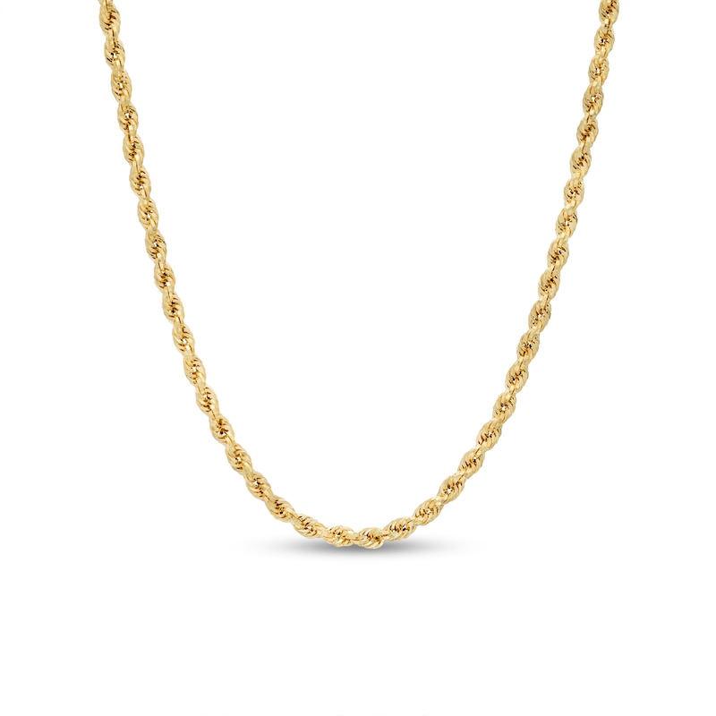 Main Image 1 of 2.65mm Evergreen Rope Chain Necklace in Hollow 10K Gold - 22"