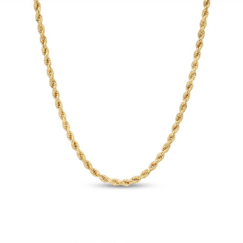 2.65mm Evergreen Rope Chain Necklace in Hollow 10K Gold - 22"