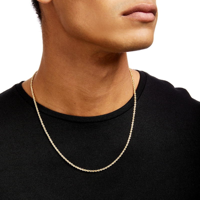 Main Image 2 of 2.65mm Evergreen Rope Chain Necklace in Hollow 10K Gold - 22"