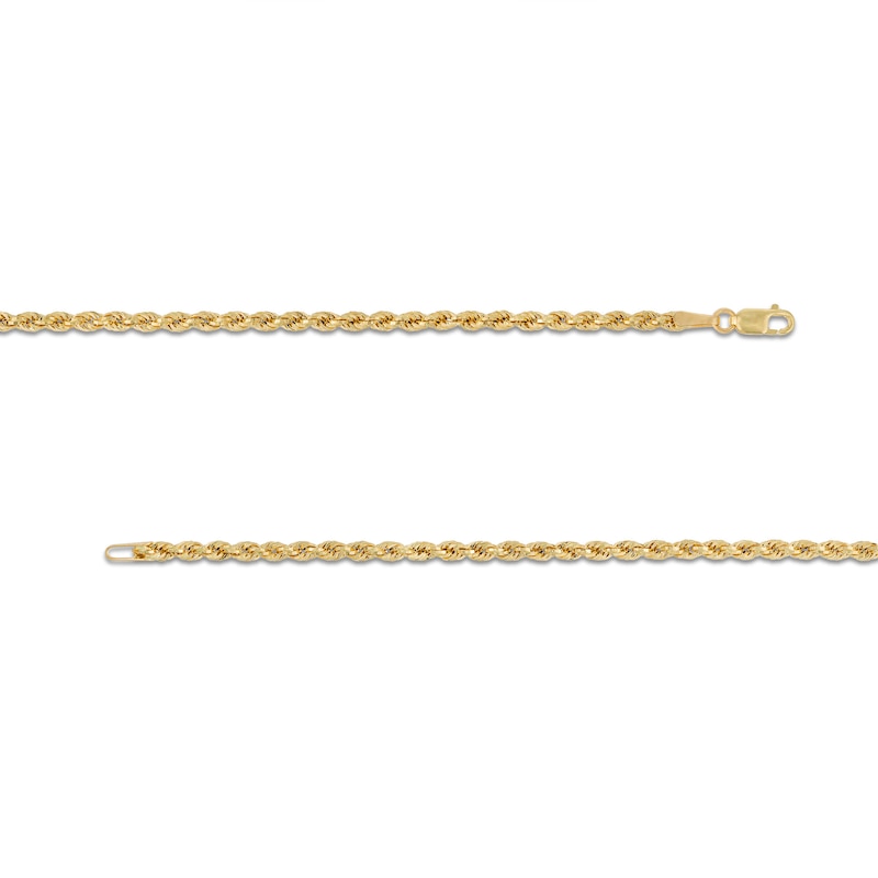 Main Image 3 of 2.65mm Evergreen Rope Chain Necklace in Hollow 10K Gold - 22"
