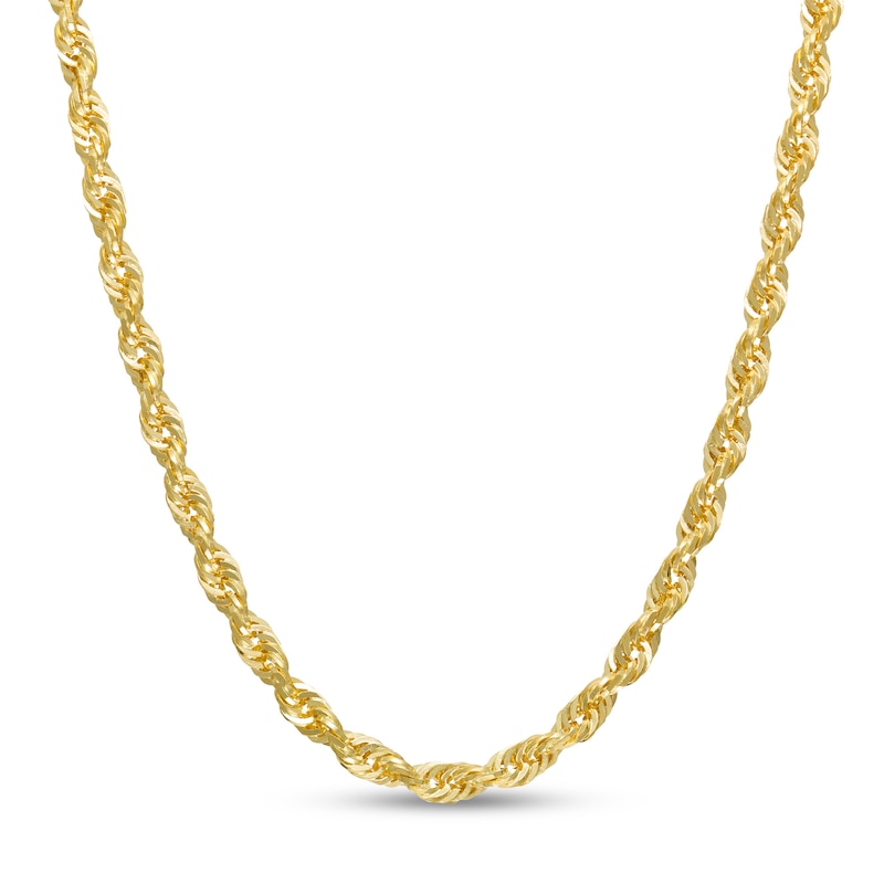 Main Image 1 of 3.8mm Glitter Rope Chain Necklace in Solid 14K Gold - 22"
