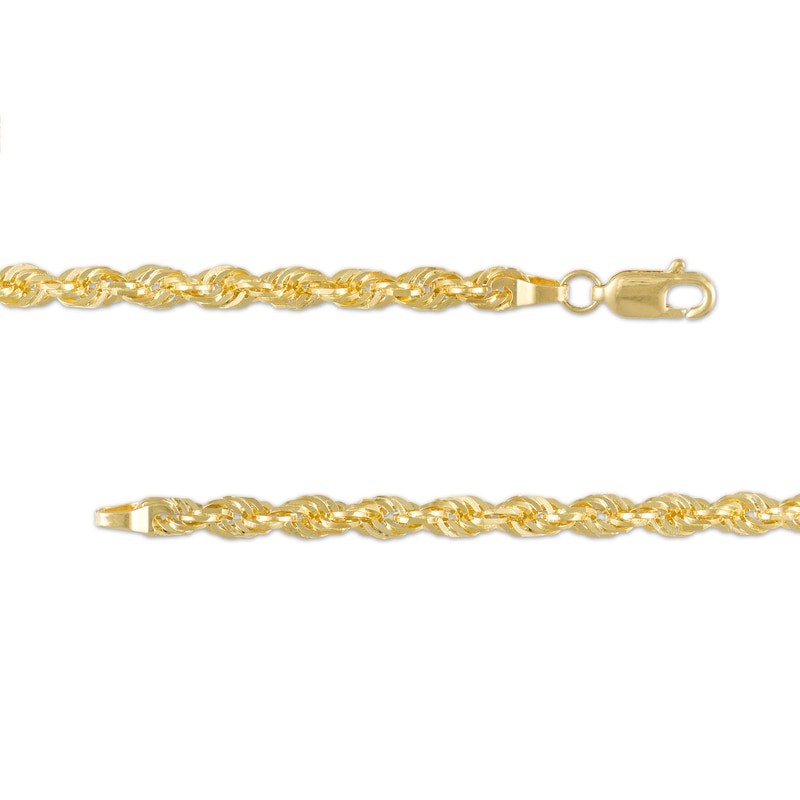 Main Image 2 of 3.8mm Glitter Rope Chain Necklace in Solid 14K Gold - 22"