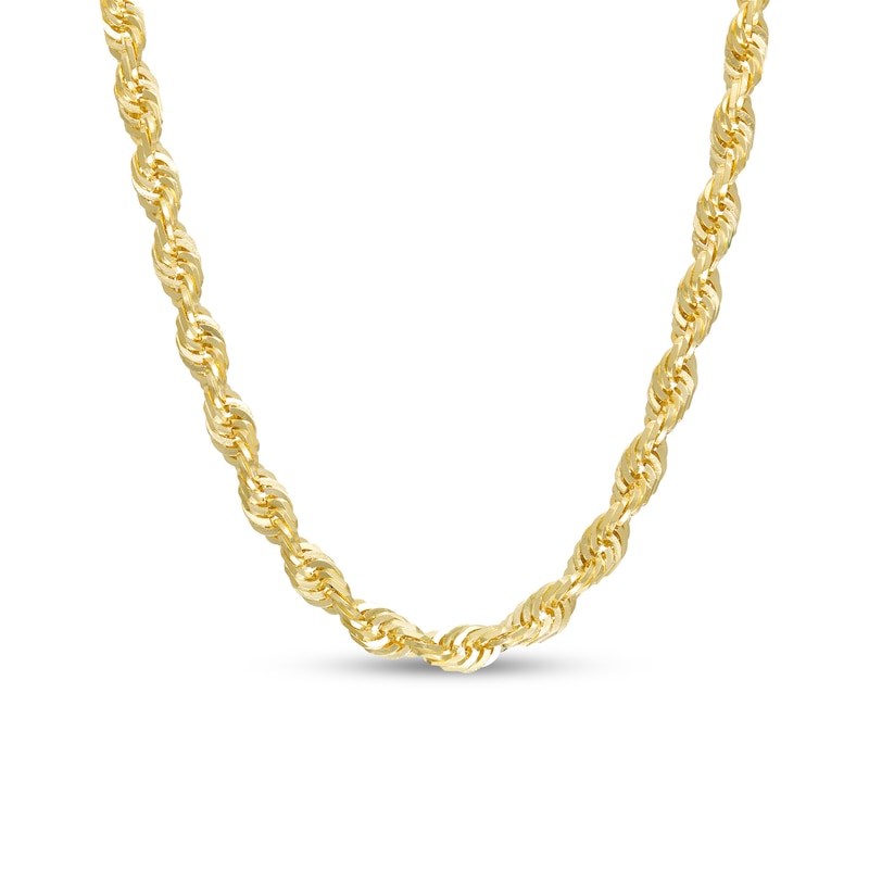 Main Image 1 of 4.4mm Glitter Rope Chain Necklace in Solid 14K Gold - 26"