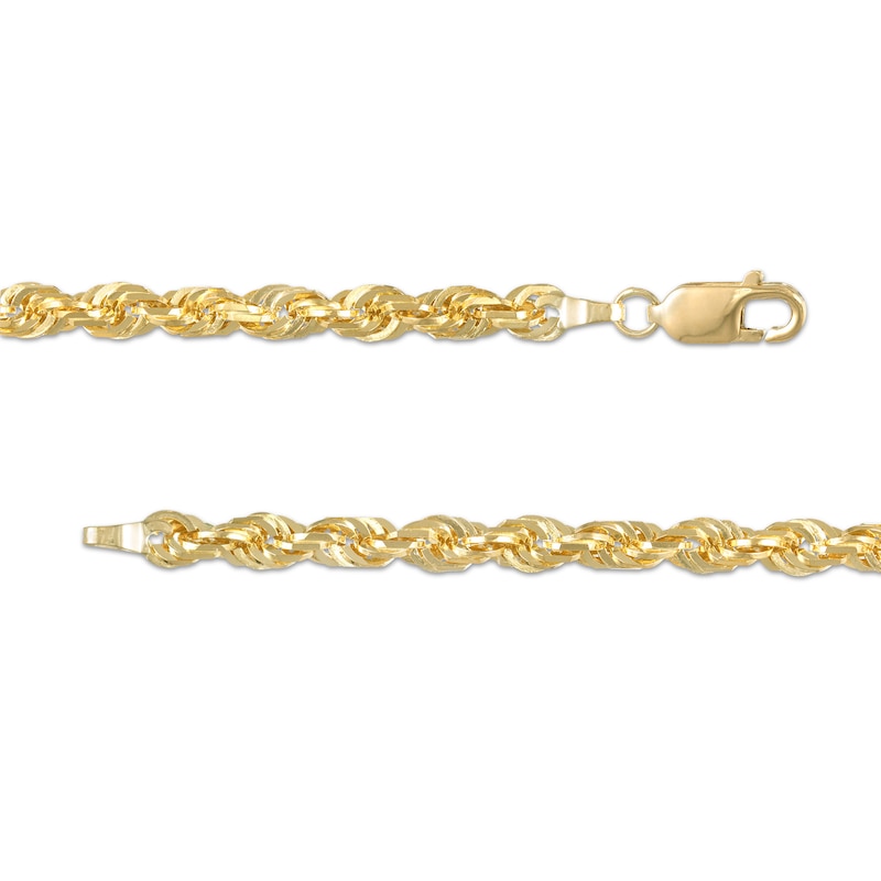 Main Image 2 of 4.4mm Glitter Rope Chain Necklace in Solid 14K Gold - 26"