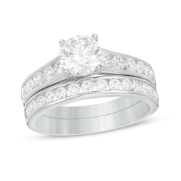 2.00 CT. T.W. Certified Lab-Created Diamond Bridal Set in 14K White Gold (F/SI2)