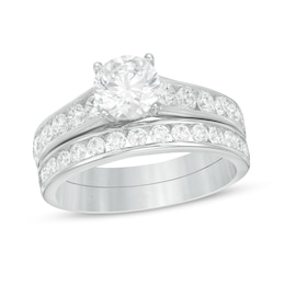 2.00 CT. T.W. Certified Lab-Grown Diamond Bridal Set in 14K White Gold (F/SI2)