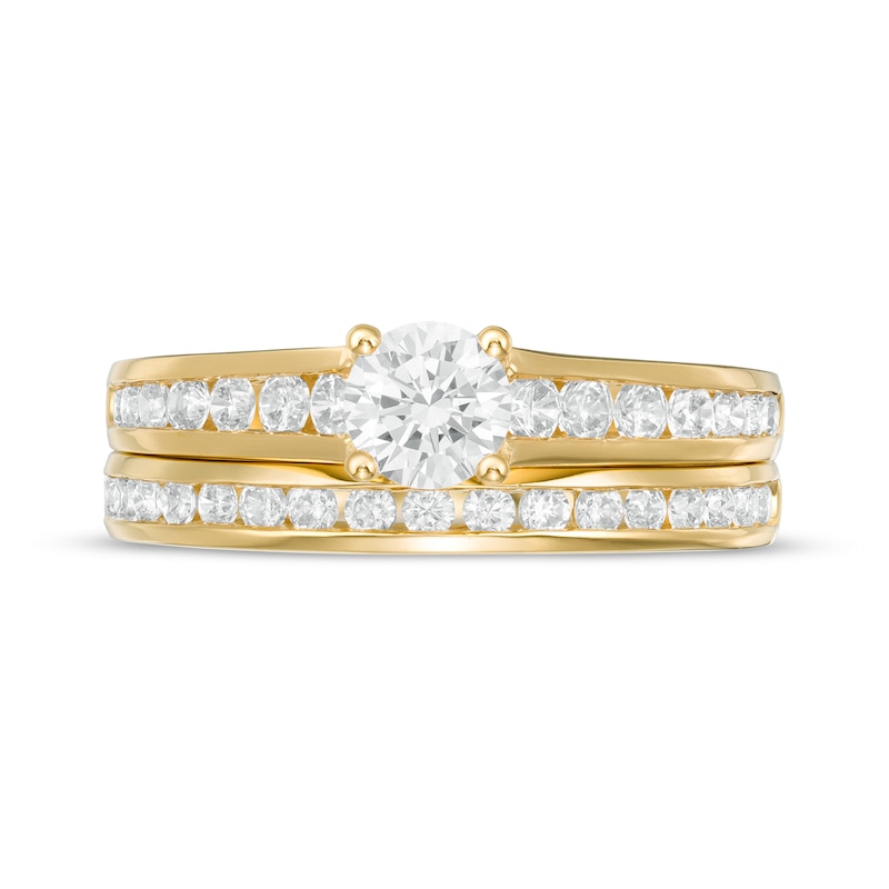 Main Image 4 of 1.25 CT. T.W. Certified Lab-Grown Diamond Bridal Set in 14K Gold (F/SI2)