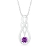 Thumbnail Image 0 of Amethyst and 0.04 CT. T.W. Diamond Overlay Infinity Pendant in Sterling Silver