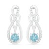 Thumbnail Image 1 of Aquamarine and 0.04 CT. T.W. Diamond Infinity Overlay Drop Earrings in Sterling Silver