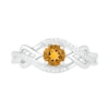 Thumbnail Image 1 of 5.0mm Citrine and 0.04 CT. T.W. Diamond Layered Infinity Braid Ring in Sterling Silver