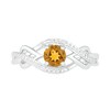 Thumbnail Image 1 of 5.0mm Citrine and 0.04 CT. T.W. Diamond Layered Infinity Braid Ring in Sterling Silver