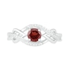 Thumbnail Image 2 of 5.0mm Garnet and 0.04 CT. T.W. Diamond Layered Infinity Braid Ring in Sterling Silver