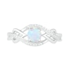 Thumbnail Image 2 of 5.0mm Lab-Created Opal and 0.04 CT. T.W. Diamond Layered Infinity Braid Ring in Sterling Silver