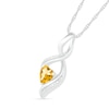 Thumbnail Image 1 of Heart-Shaped Citrine and Diamond Accent Infinity Flame Pendant in Sterling Silver