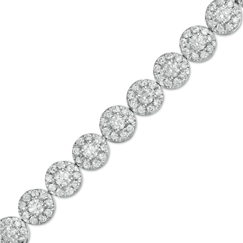 Main Image 1 of 3.50 CT. T.W. Certified Lab-Grown Diamond Frame Bracelet in 14K White Gold (F/SI2) - 7.25"