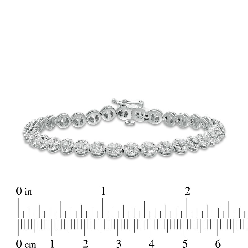 Main Image 4 of 3.50 CT. T.W. Certified Lab-Grown Diamond Frame Bracelet in 14K White Gold (F/SI2) - 7.25"