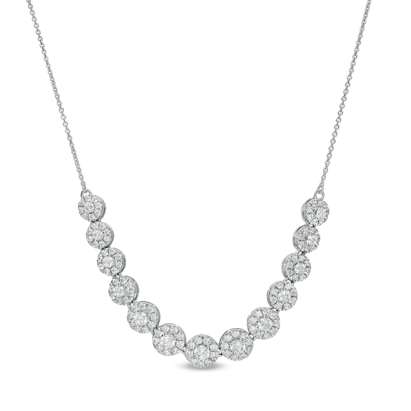 1.50 CT. T.W. Certified Lab-Created Diamond Frame Necklace in 14K White Gold (F/SI2)|Peoples Jewellers