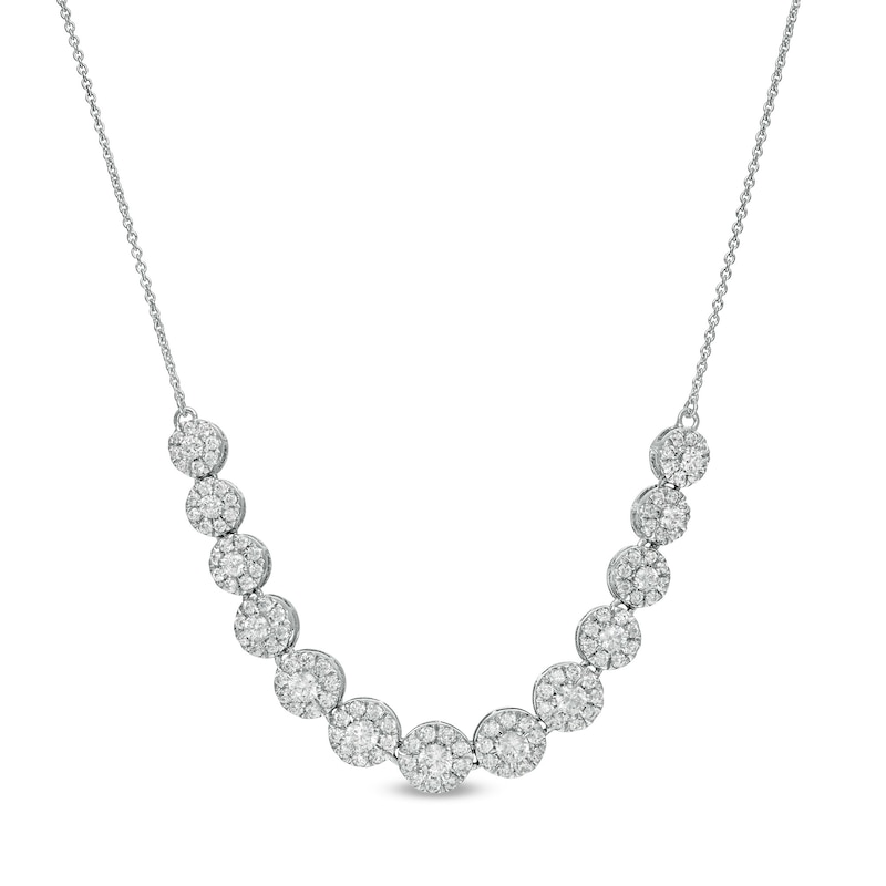 Main Image 1 of 1.50 CT. T.W. Certified Lab-Grown Diamond Frame Necklace in 14K White Gold (F/SI2)