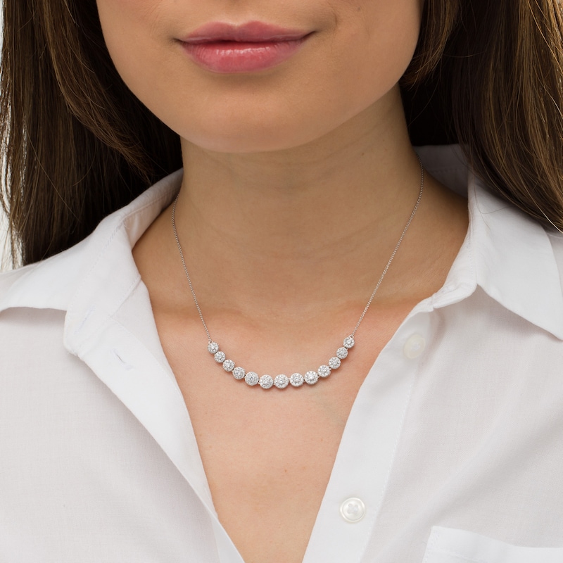 1.50 CT. T.W. Certified Lab-Grown Diamond Frame Necklace in 14K White Gold (F/SI2)