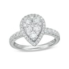 Thumbnail Image 1 of 1.25 CT. T.W. Composite Diamond Pear-Shaped Frame Engagement Ring in 10K White Gold