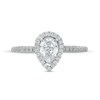 0.88 CT. T.W. Pear-Shaped Diamond Frame Engagement Ring in 14K White Gold