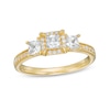 Thumbnail Image 1 of 0.95 CT. T.W. Princess-Cut Diamond Frame Past Present Future® Engagement Ring in 14K Gold