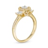 Thumbnail Image 3 of 0.95 CT. T.W. Princess-Cut Diamond Frame Past Present Future® Engagement Ring in 14K Gold