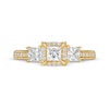 Thumbnail Image 4 of 0.95 CT. T.W. Princess-Cut Diamond Frame Past Present Future® Engagement Ring in 14K Gold