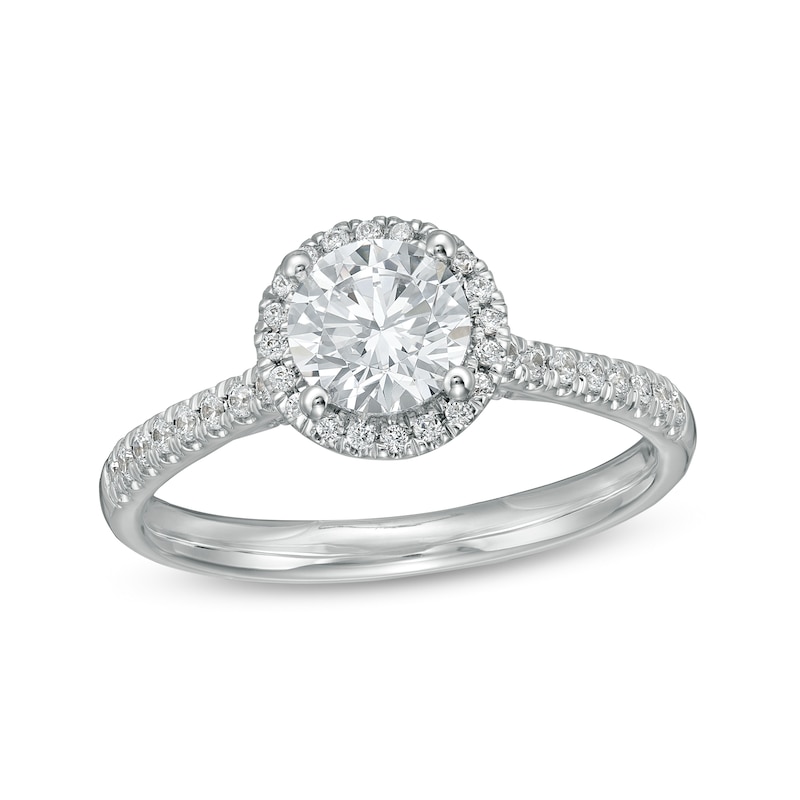 1.25 CT. T.W. Certified Canadian Diamond Frame Engagement Ring in 14K White Gold (I/I1)